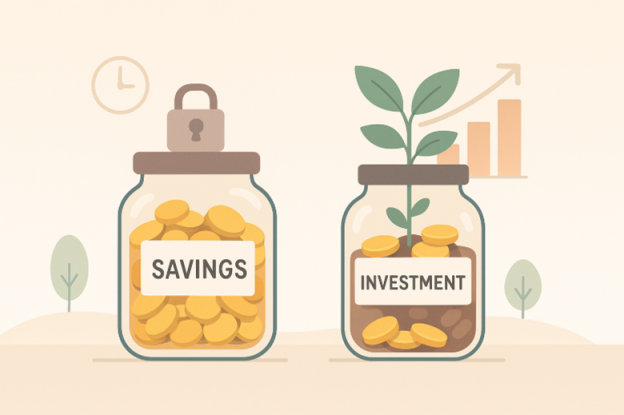 تفاوت پس‌انداز و سرمایه گذاری